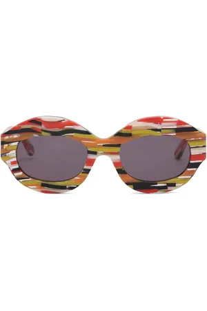 Marni Gafas de sol Spacey Stripe Ik Kil Cenote con montura oval