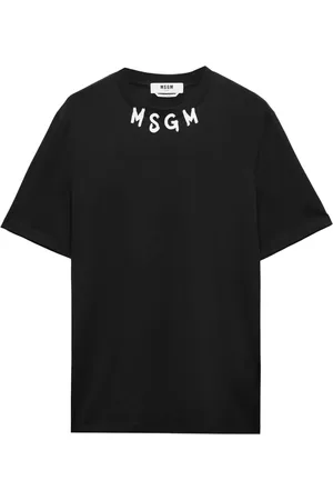 Msgm Camiseta con logo de pinceladas