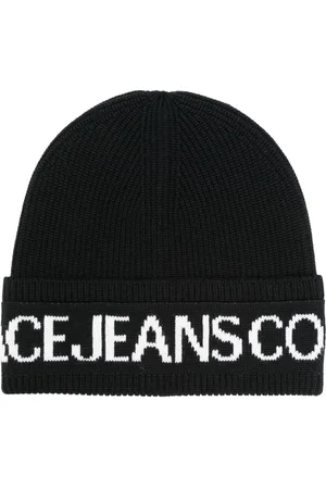 VERSACE Gorro con logo en intarsia
