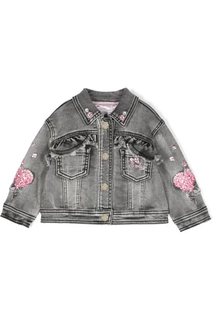 MONNALISA Chaqueta vaquera con logo bordado