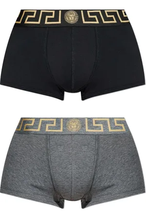 VERSACE Pack de dos bóxeres de algodón con logo