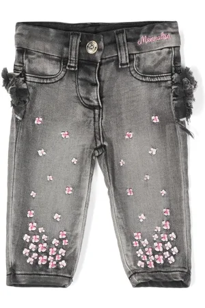 MONNALISA Vaqueros con bordado floral