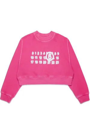 Maison Margiela Sudadera corta con estampado Numbers