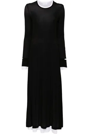 Helmut Lang Vestido largo con doble capa