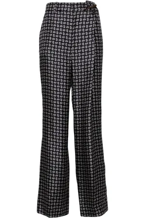 Prada Pantalones de sarga de talle alto