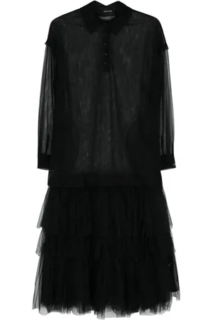 Simone Rocha Vestido acampanado con malla de tul
