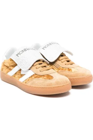 MONNALISA Zapatillas de terciopelo con logo de strass