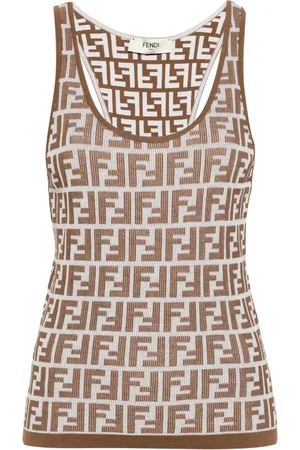 Fendi Top de punto con motivo FF en jacquard