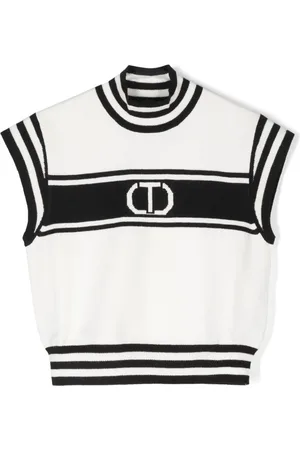 Twin-Set Top sin mangas con logo en intarsia