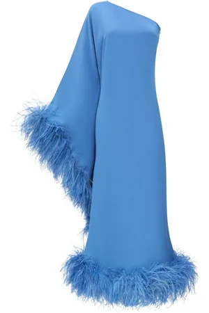 ‎Taller Marmo‎ Vestido largo Balear con ribete de plumas