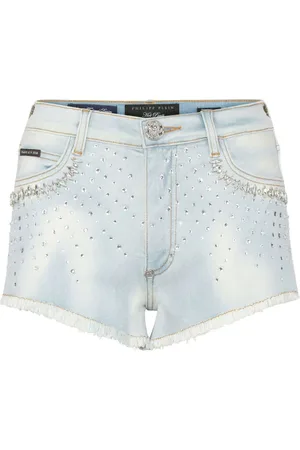 Philipp Plein Pantalones vaqueros cortos con strass