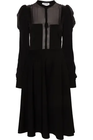 Jil Sander Vestido camisero midi a paneles 2020