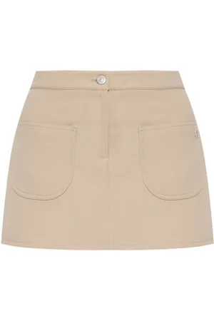 Courrèges Minifalda con aplique del logo de sarga