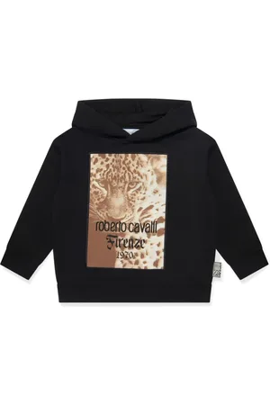 Roberto Cavalli Sudadera con capucha y estampado de leopardo