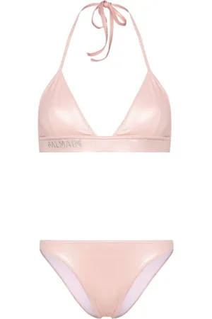 Balmain Top de bikini con logo bordado