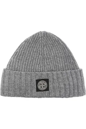 Stone Island Gorro de canalé con parche Compass