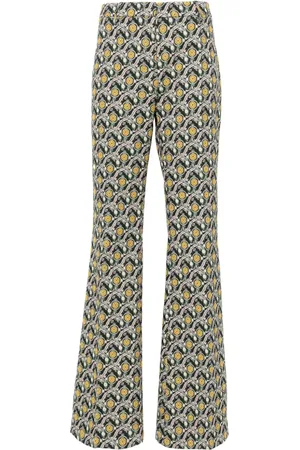 Etro Pantalones acampanados con motivo en jacquard
