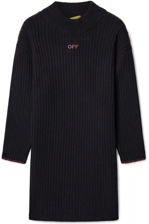 OFF-WHITE Vestido de canalé Off Stamp