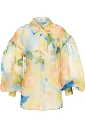 LEO LIN Blusa Celeste con motivo floral
