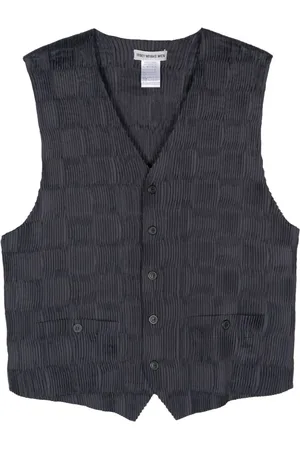 Issey Miyake Chaleco plisado con cuello en V 2000