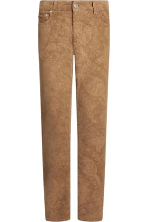 Etro Pantalones slim con motivo de cachemira