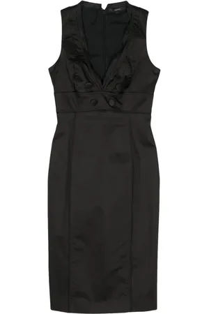 Gucci Vestido midi con cuello en V 2000
