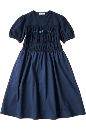Familiar Vestido midi fruncido