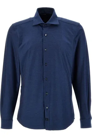 FAY Camisa con cuello italiano