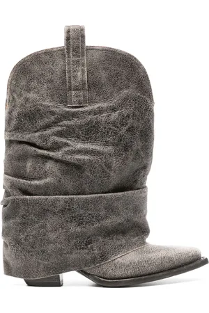 R13 Botas con efecto agrietado