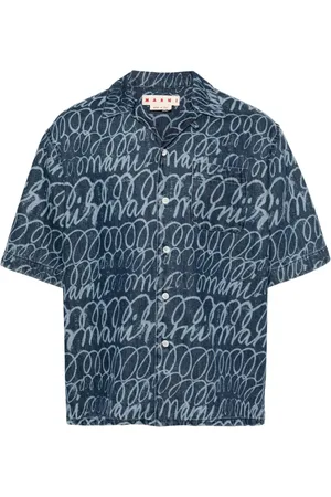 Marni Camisa vaquera con logo estampado