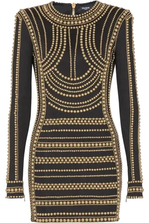 Balmain Vestido con cuentas bordadas