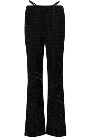 Chiara Ferragni Pantalones rectos con apliques de strass