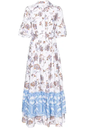 ELEVENTY Vestido camisero largo con estampado floral