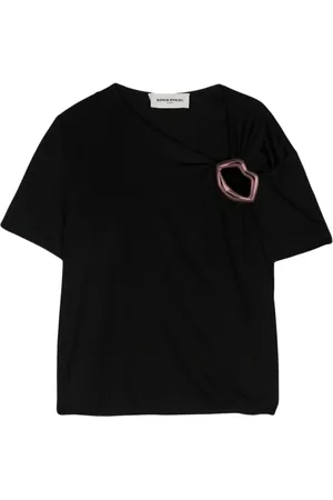 Sonia by Sonia Rykiel Camiseta asimétrica con motivo de labios
