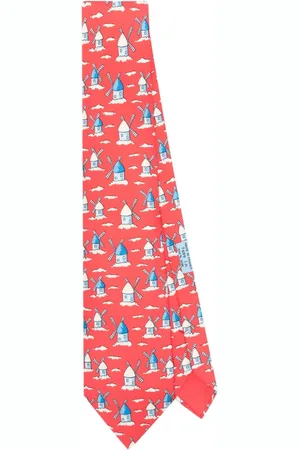 Hermès Corbata con molinos estampados 2000