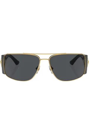 VERSACE Gafas de sol estilo aviador con patillas anchas