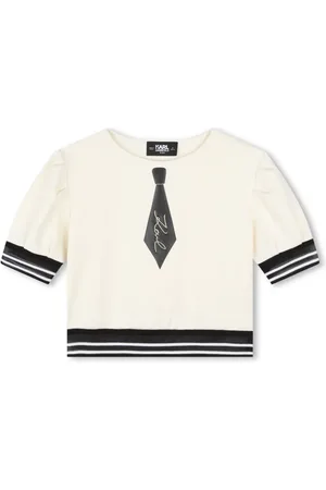 Karl Lagerfeld Top con logo bordado y cuello redondo