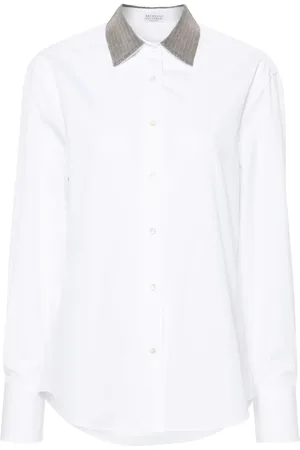 Brunello Cucinelli Camisa con cuello Monili