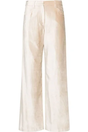 Brunello Cucinelli Pantalones anchos con cinturón
