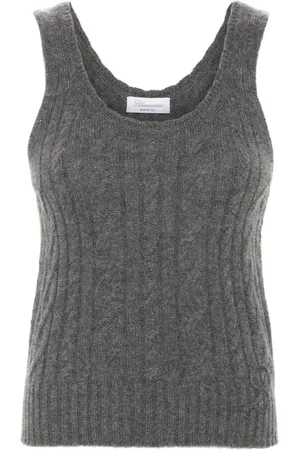 BLUMARINE Top con logo bordado