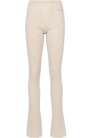BLUMARINE Pantalones rectos de punto de ochos