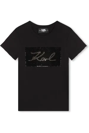 Karl Lagerfeld Camiseta con lentejuelas y cuello redondo