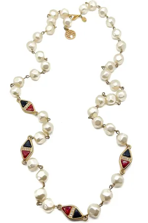 JENNIFER GIBSON JEWELLERY Collar Louis Féraud con perlas artificiales 1980 pre-owned