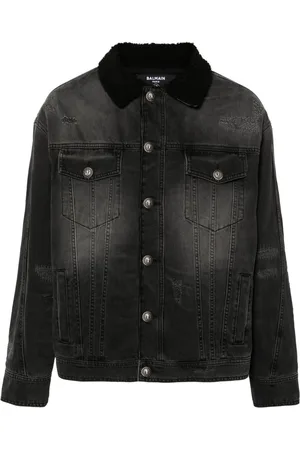 Balmain Chaqueta vaquera con forro de pelo