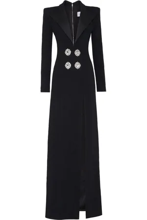 Philipp Plein Vestido largo con cuello en V y cristal