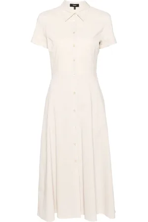 THEORY Vestido camisero midi de manga corta