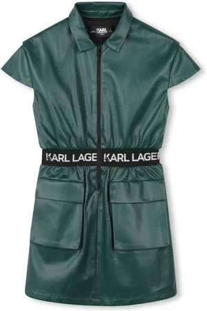 Karl Lagerfeld Vestido con logo bordado y manga acortada