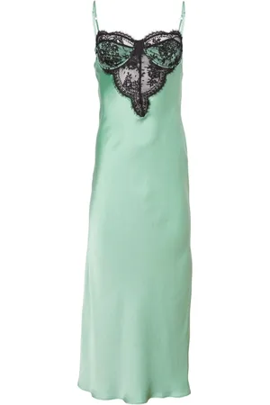 FLEUR DU MAL Slip dress Frankie con encaje y aros
