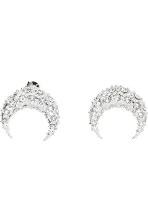 Marine Serre Pendiente Moon pequeño con apliques de strass
