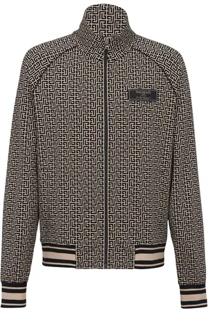 Balmain Chaqueta bómber con monograma en jacquard